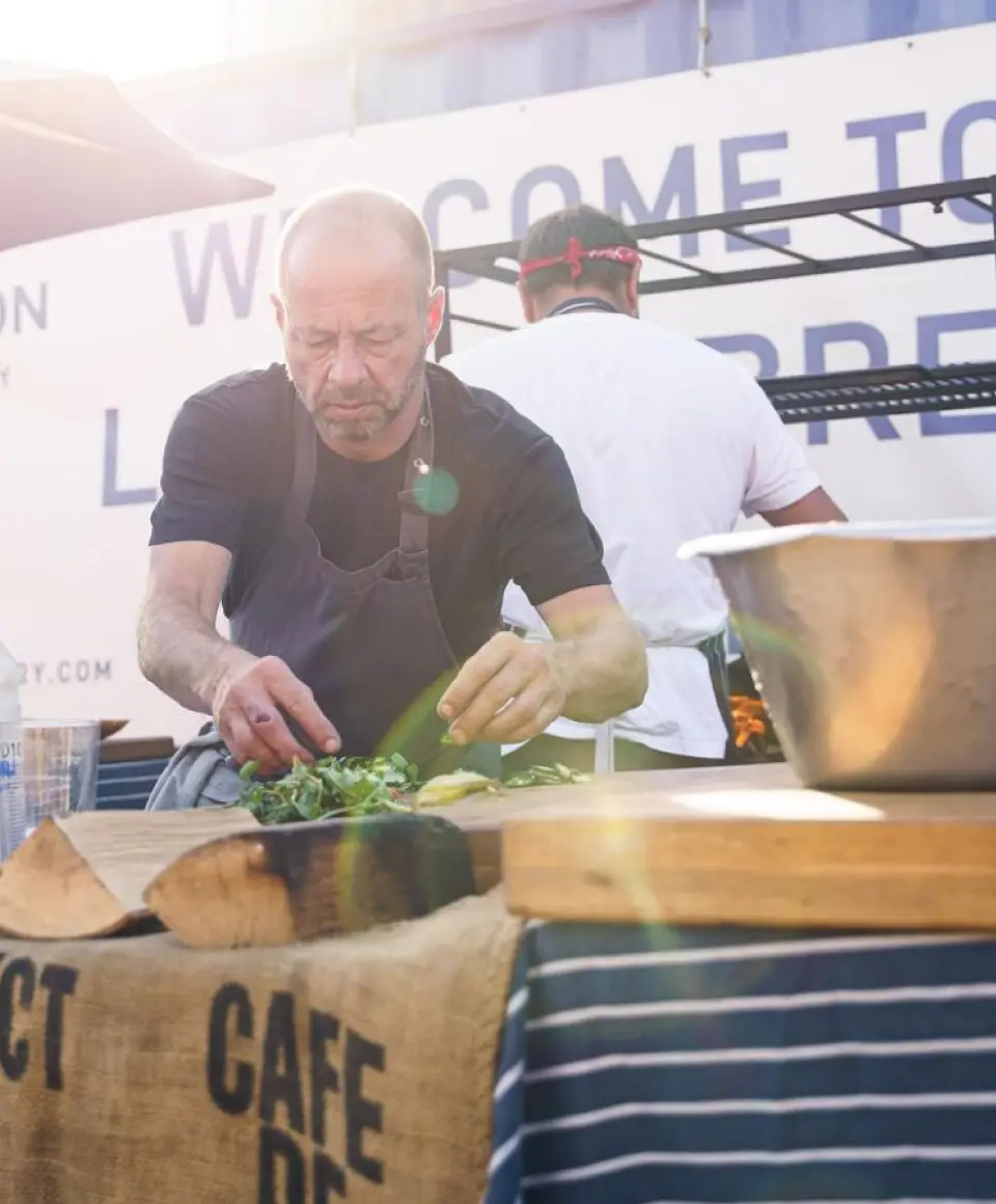 Chef preparing food for special event at Loddon Brewery